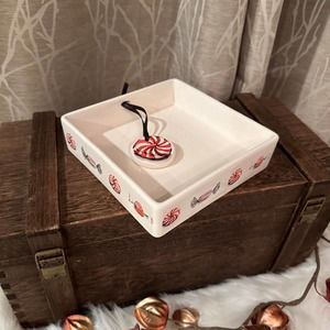 RAE DUNN OG FARMHOUSE HOME DECOR  PEPPERMINT CANDY NAPKIN HOLD CHRISTMAS XMAS